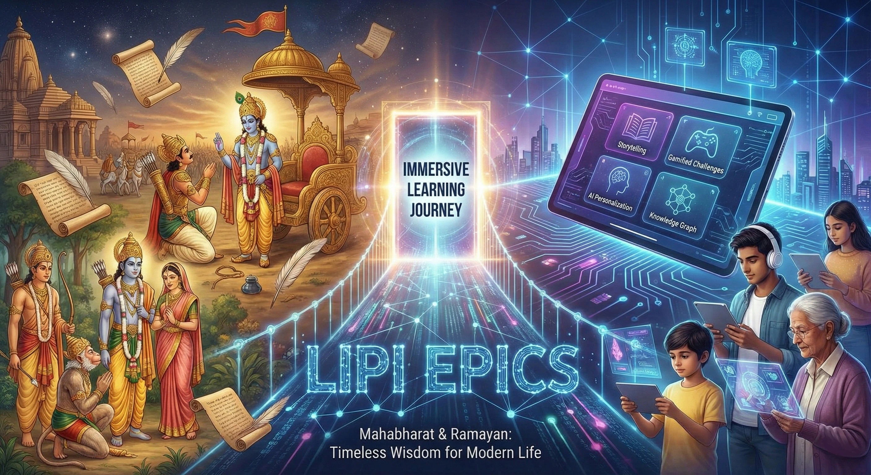 Immersive learning of Mahabharat and Ramayan with Lipi Epics